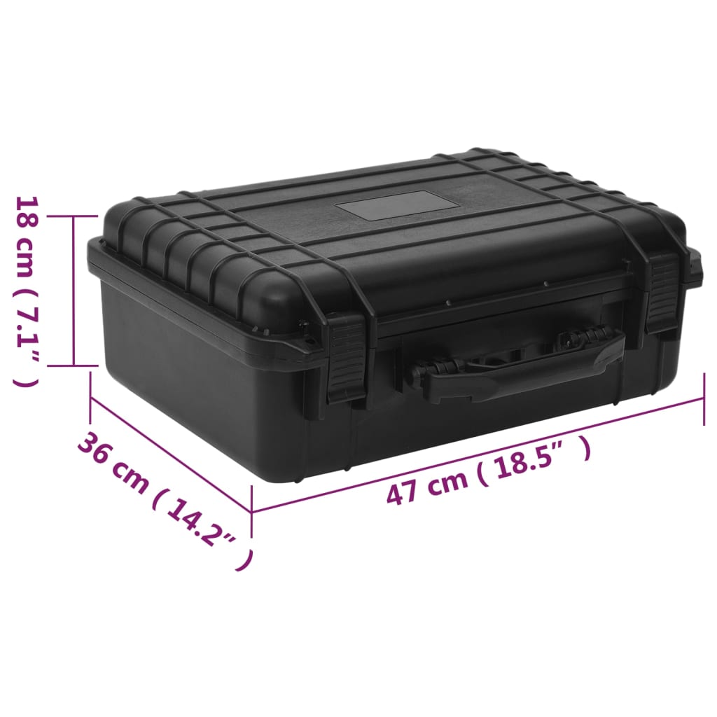 Koffer für Flugreise Tragbar Schwarz 46,5x21,5x17,5 cm PP