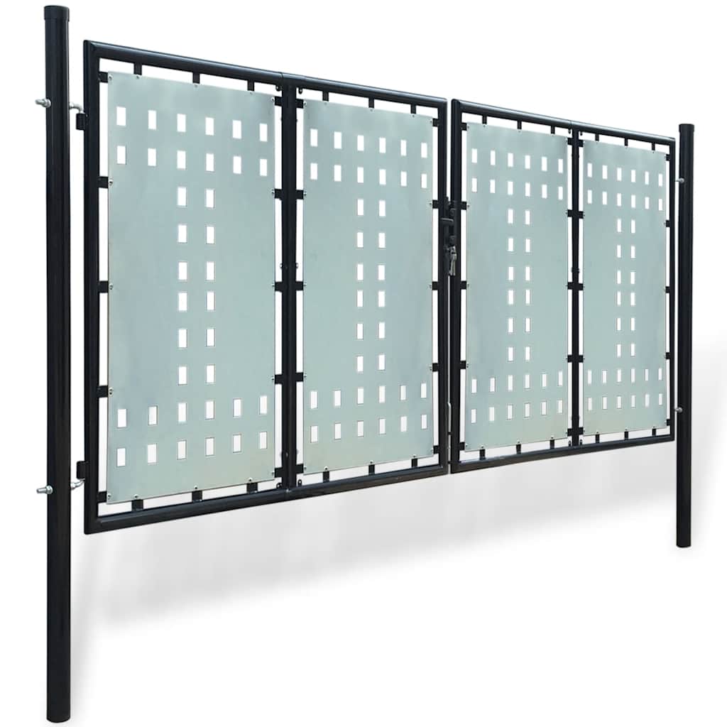 Schwarzes Einzeltor für Zäune 100 x 200 cm