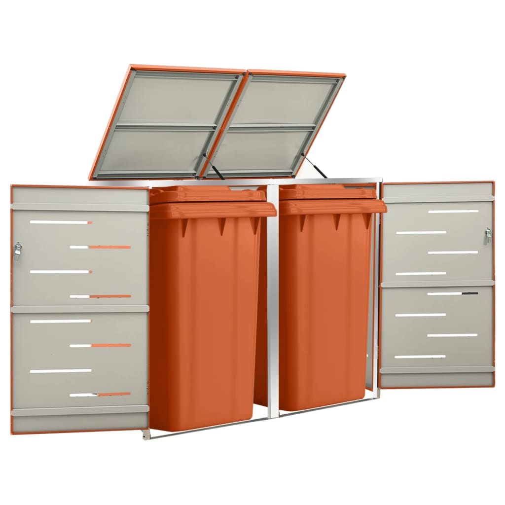 Mülltonnenbox für 3 Tonnen 207x77,5x112,5 cm Edelstahl