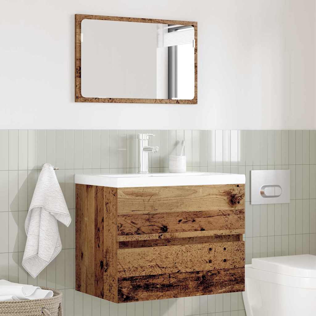 2-tlg. Badmöbel-Set Weiß Holzwerkstoff