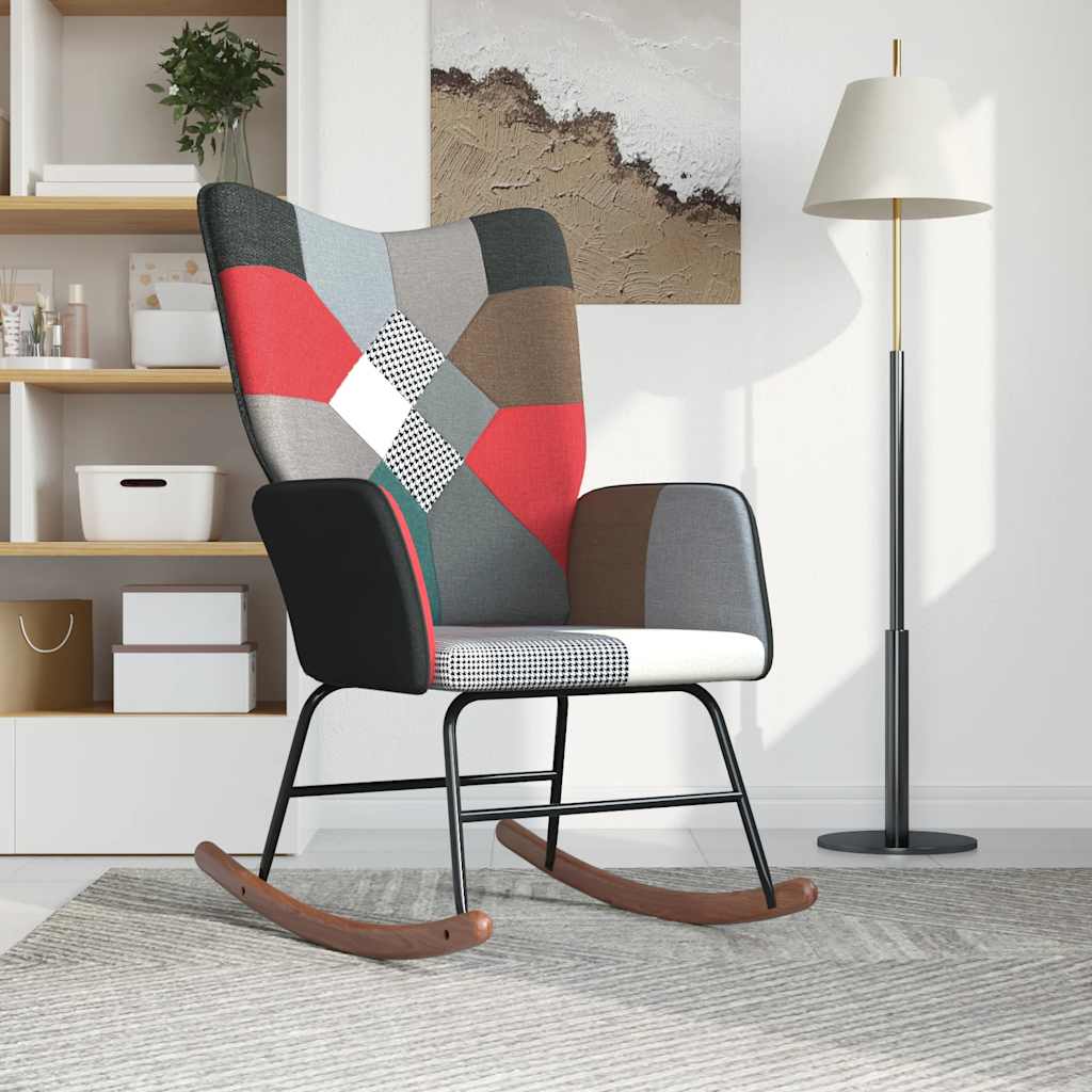 Schaukelstuhl Patchwork Stoff