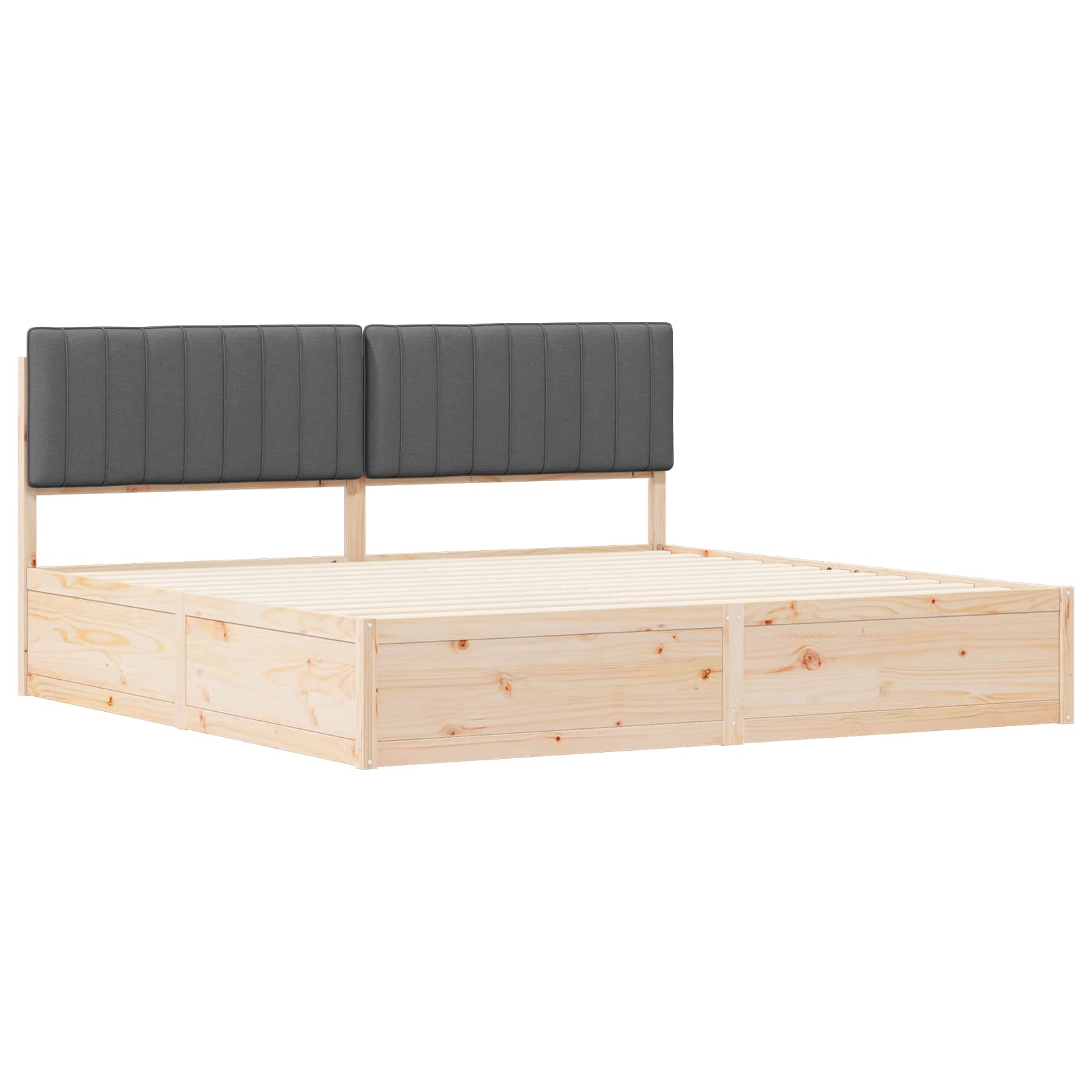 Bettgestell mit gepolstertem Kopfteil Hellgrau 200 x 200 cm