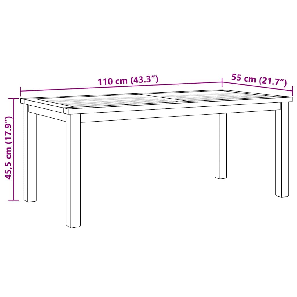 Couchtisch Braun 45 x 45 x 36 cm Massivholz Teak