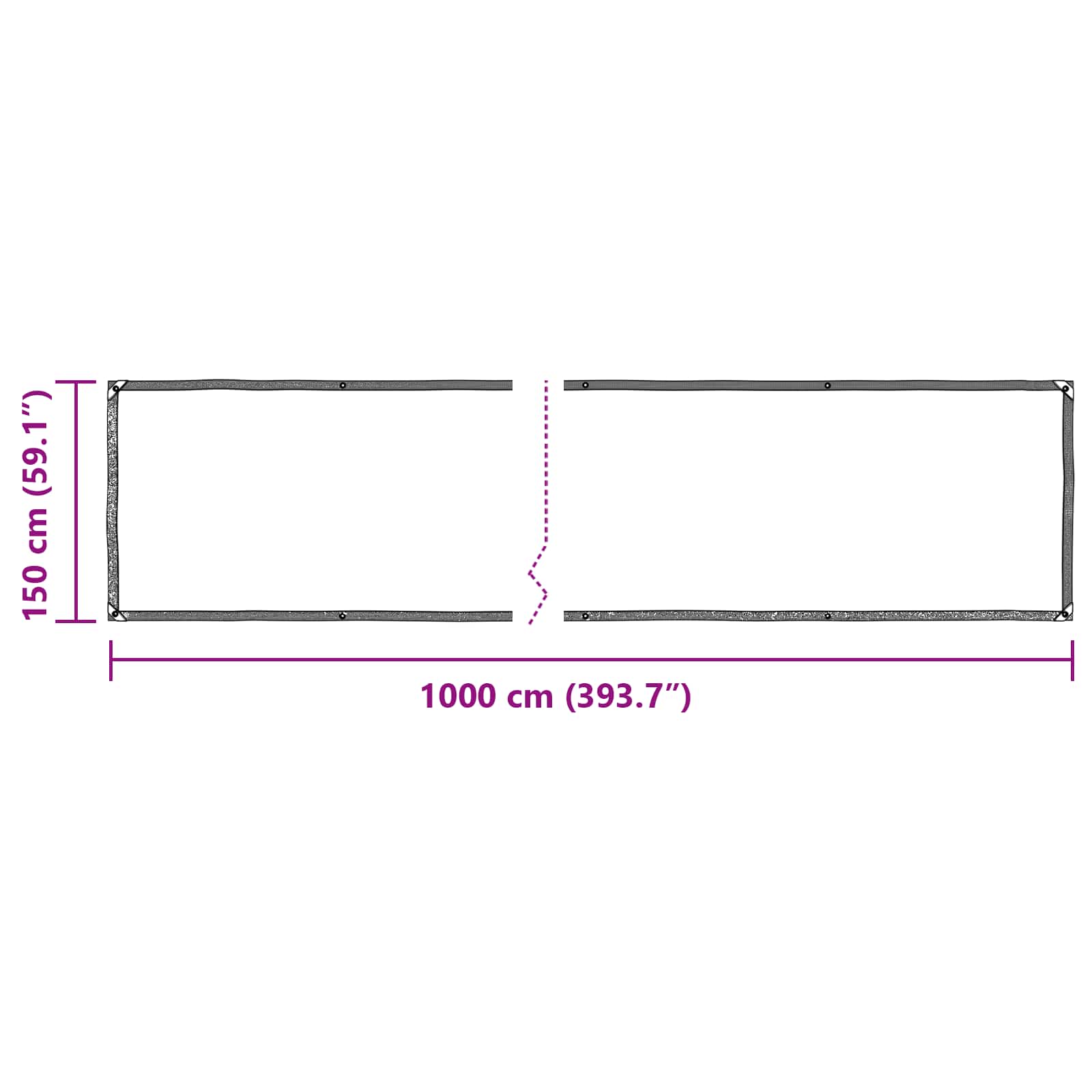 Pflanzenabdeckung mit Ösen 1x3 m Polyethylen