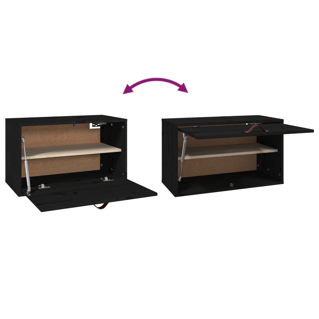 Wandschrank Grau 60x30x35 cm Massivholz Kiefer