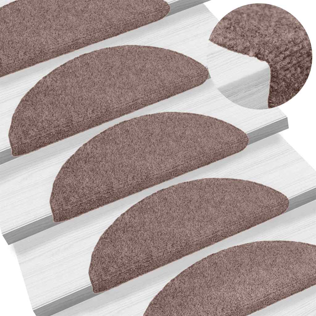 Stufenmatten Selbstklebend 15 Stk. 56x17x3 cm Hellbraun Halbrund