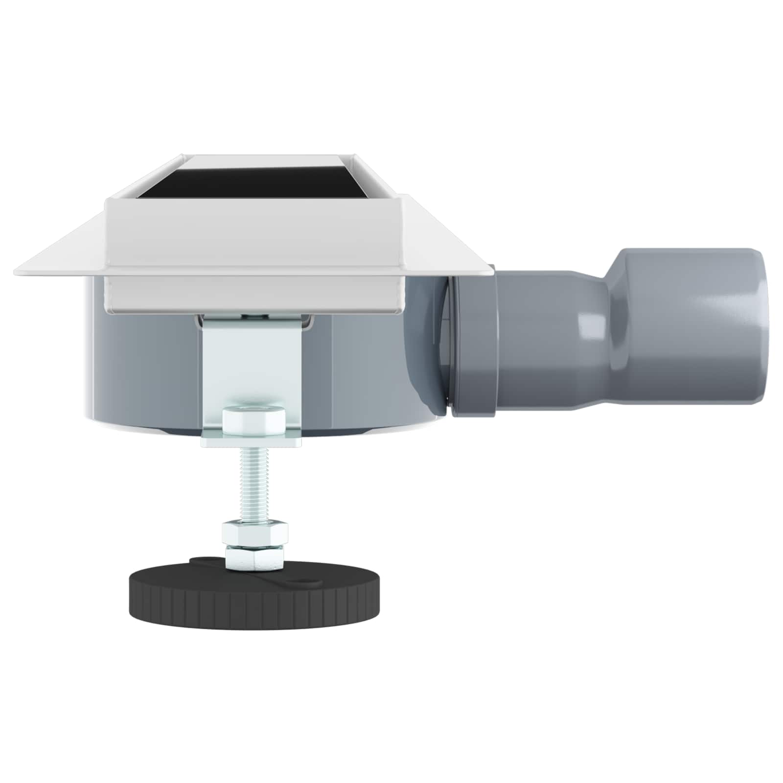 Duschabfluss mit Glashülle und 360° Siphon Schwarz 50 cm