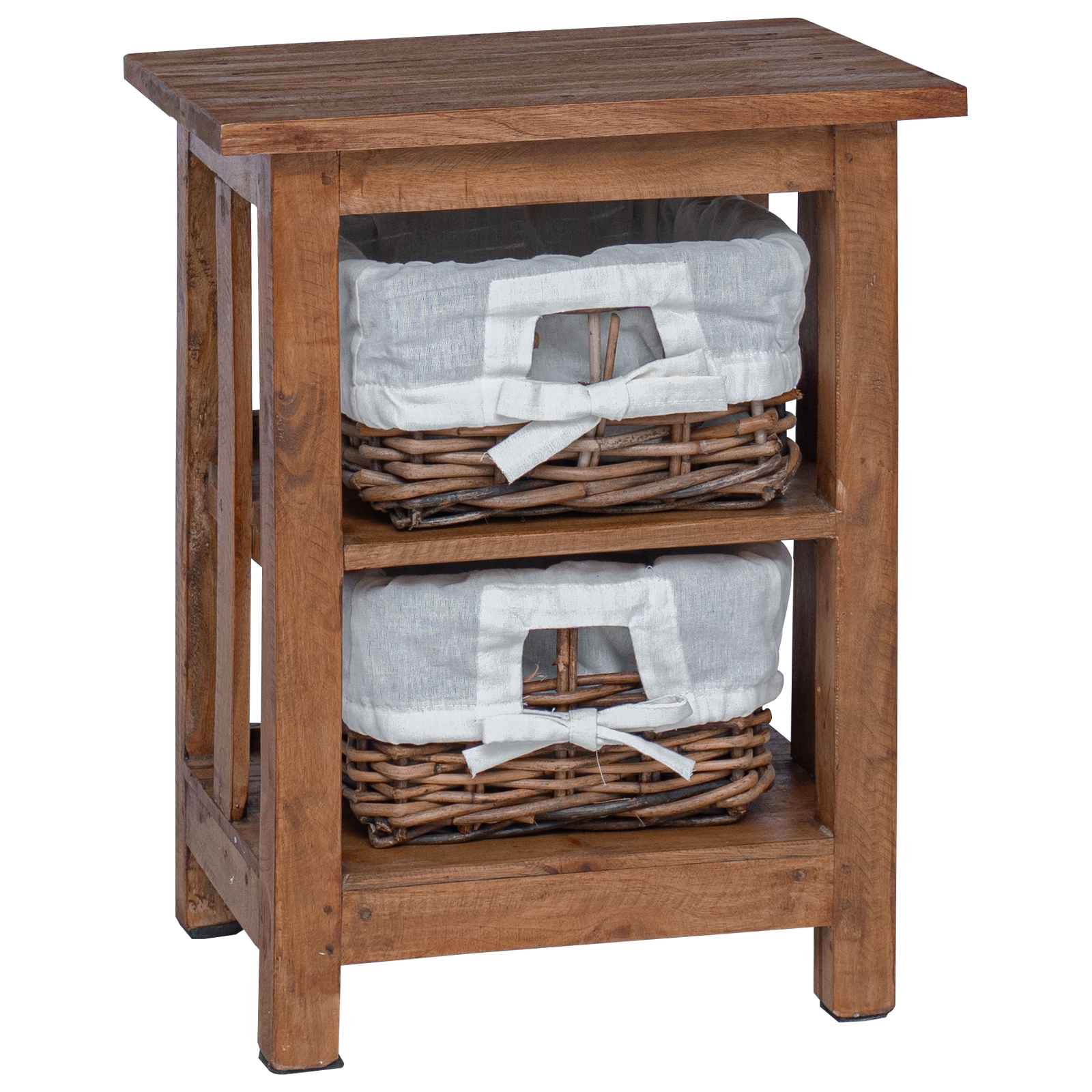 Beistelltisch Braun 38 x 28 x 35 cm Massivholz Mahagoni