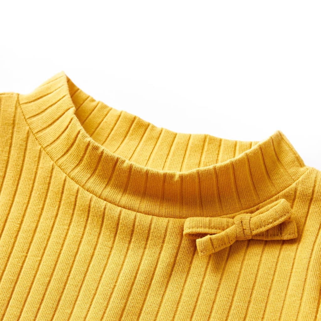 Kinder-Langarmshirt Rippstrick Knallrosa 116