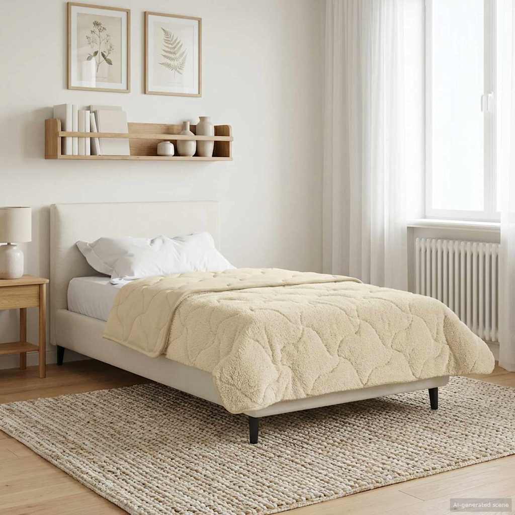 Sommerdecke Anthrazit 135 x 200 cm Mikrofaser und Teddy-Fleece