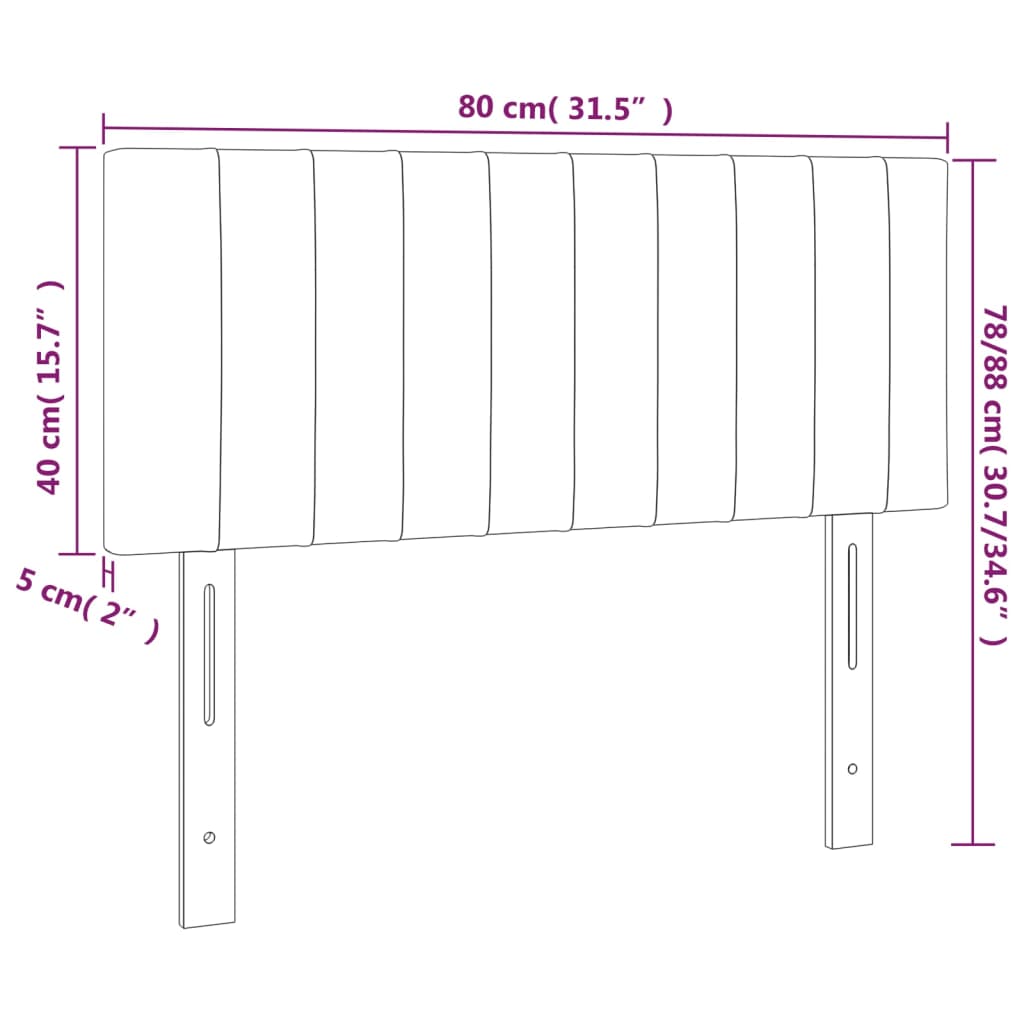 Kopfteil Hellgrau 80x5x118/128 cm Samt