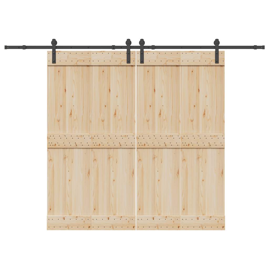 Schiebetürbeschlag-Set 366 cm Stahl Schwarz