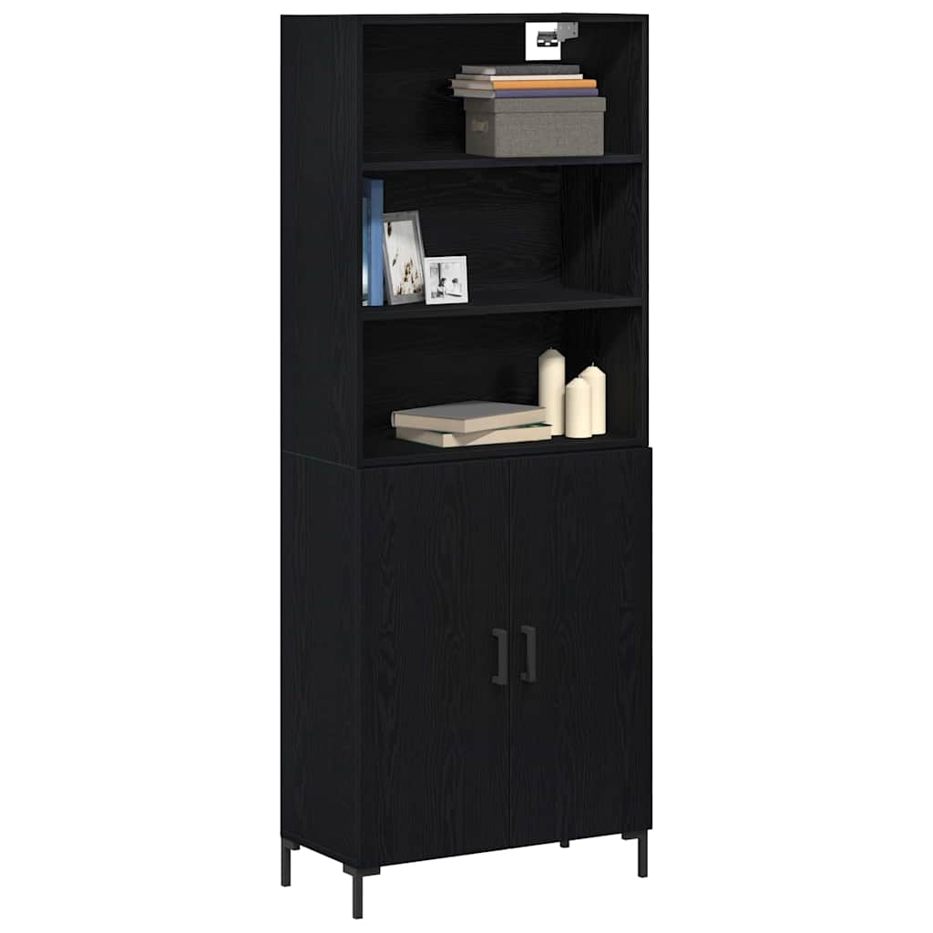 Highboard Hochglanz-Weiß 69,5x34x180 cm Holzwerkstoff