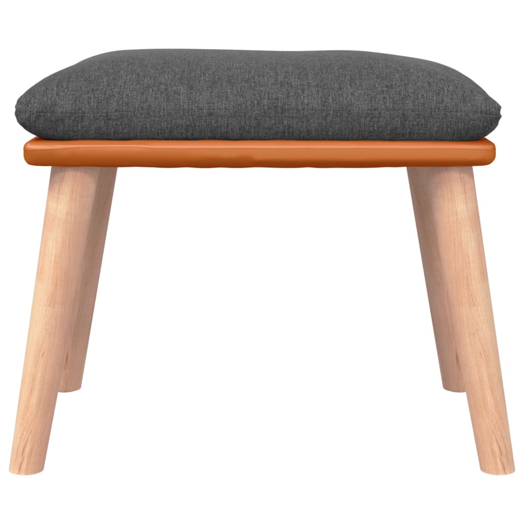 Fußhocker Hellgrau 45x29,5x35 cm Stoff und Kunstleder