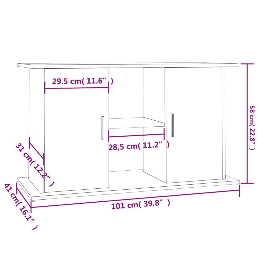 Aquariumständer Weiß 81x36x73 cm Holzwerkstoff