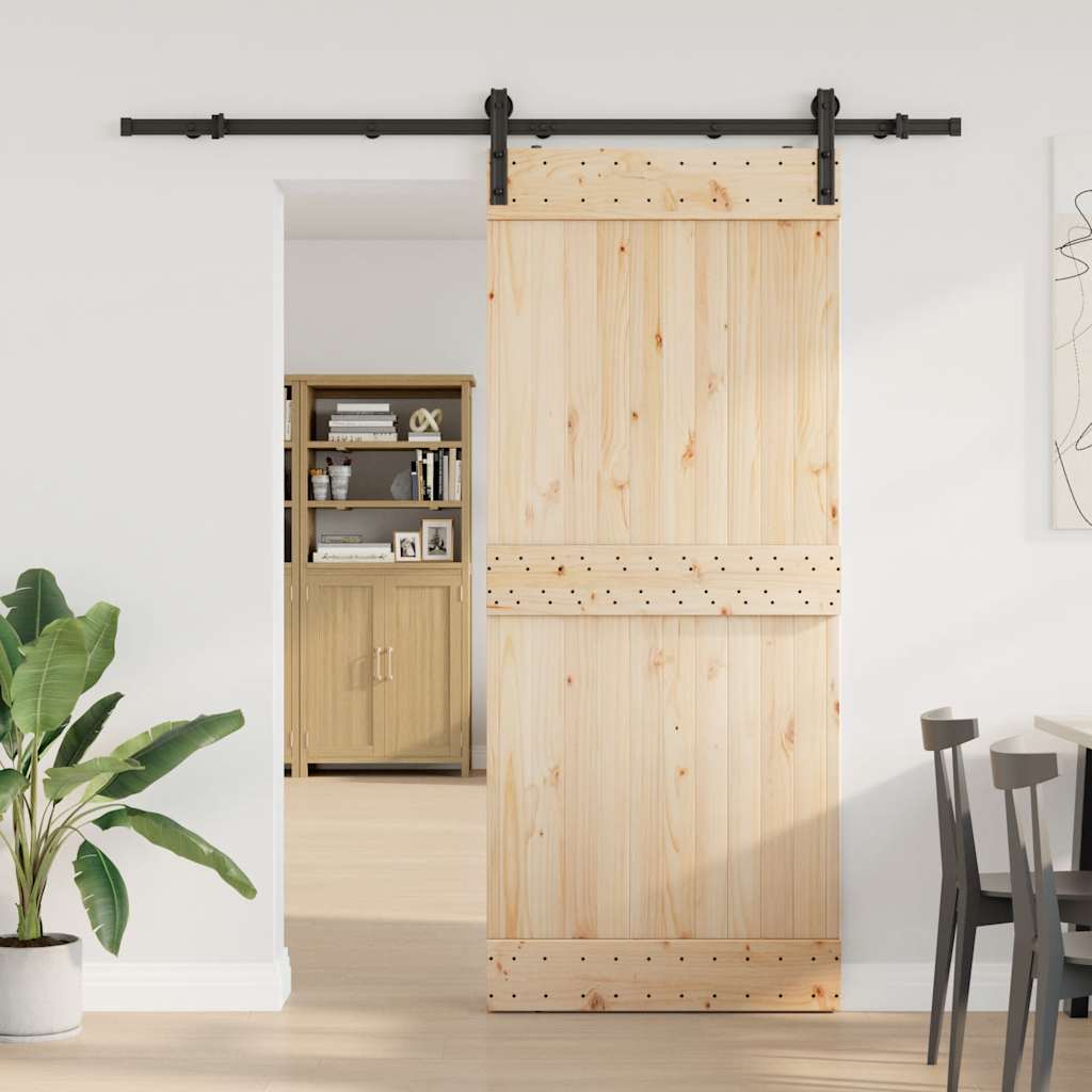 Schiebetürbeschlag-Set 183 cm Stahl Schwarz
