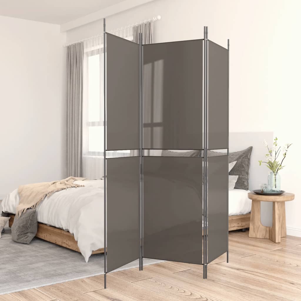 3-teiliger Raumteiler Beige 150 x 180 cm Stoff