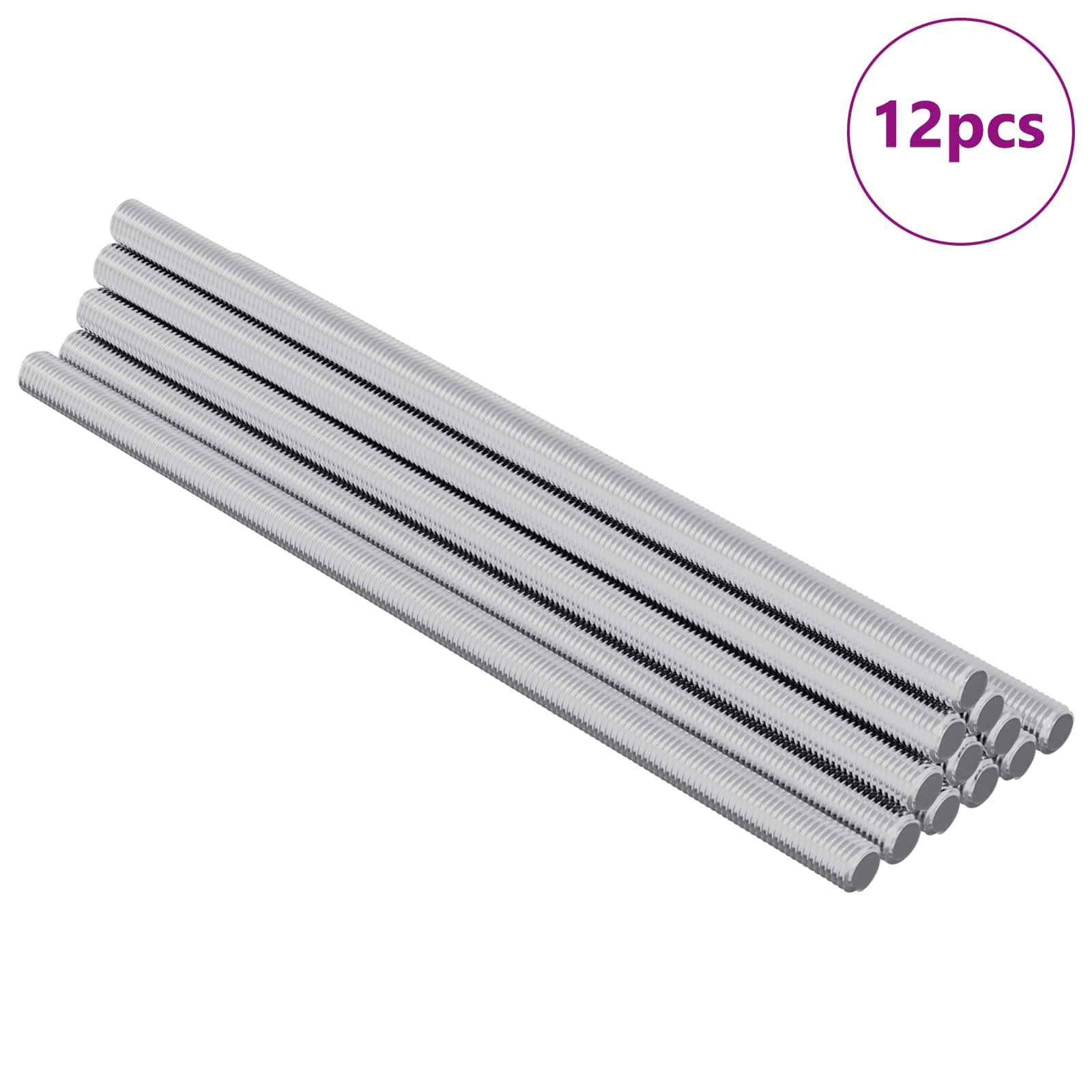 Gewindestange 2 pcs Silber 6 x 120 mm Stahl