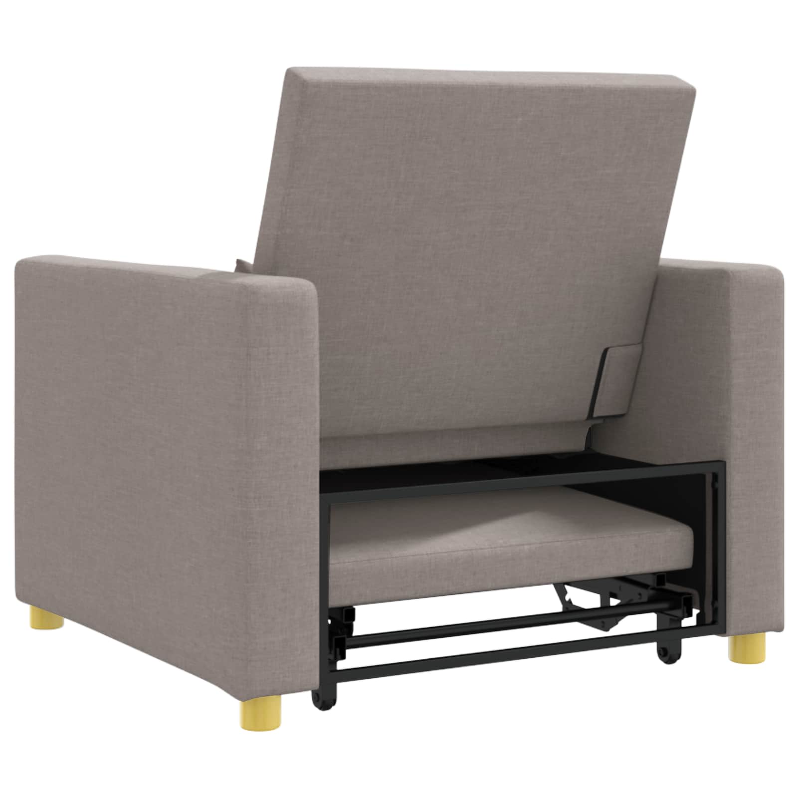 Ausziehbare Schlafcouch Einzel Hellgrau 90 x 165 x 87 cm Stoff