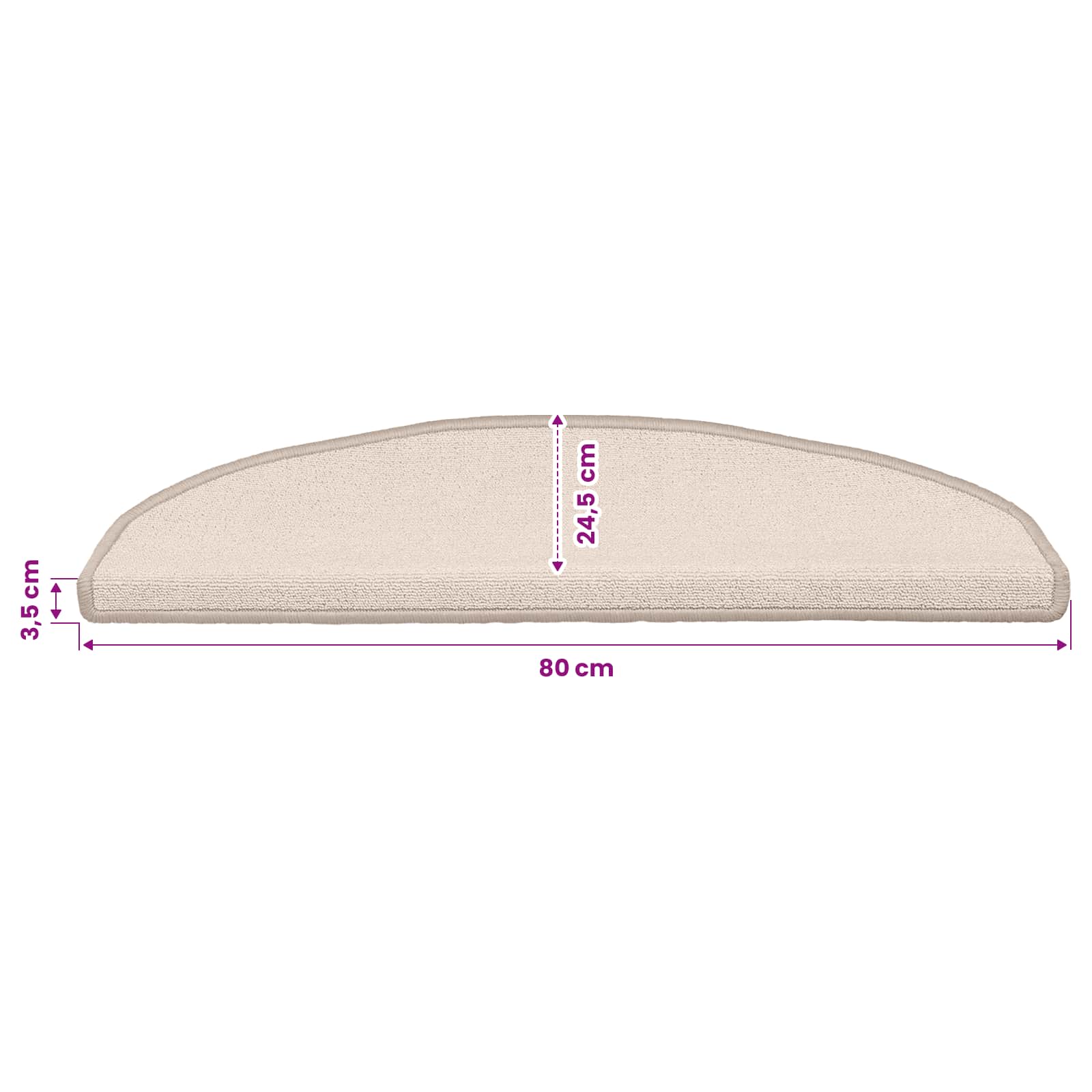 Stufenmatten 15 Stk. 56x17x3 cm Anthrazit Halbrund