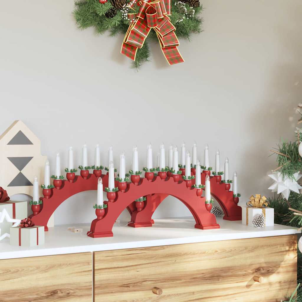 Weihnachtskerzenbogen mit 10 LED Kerzen Braun 47 x 5 x 29 cm