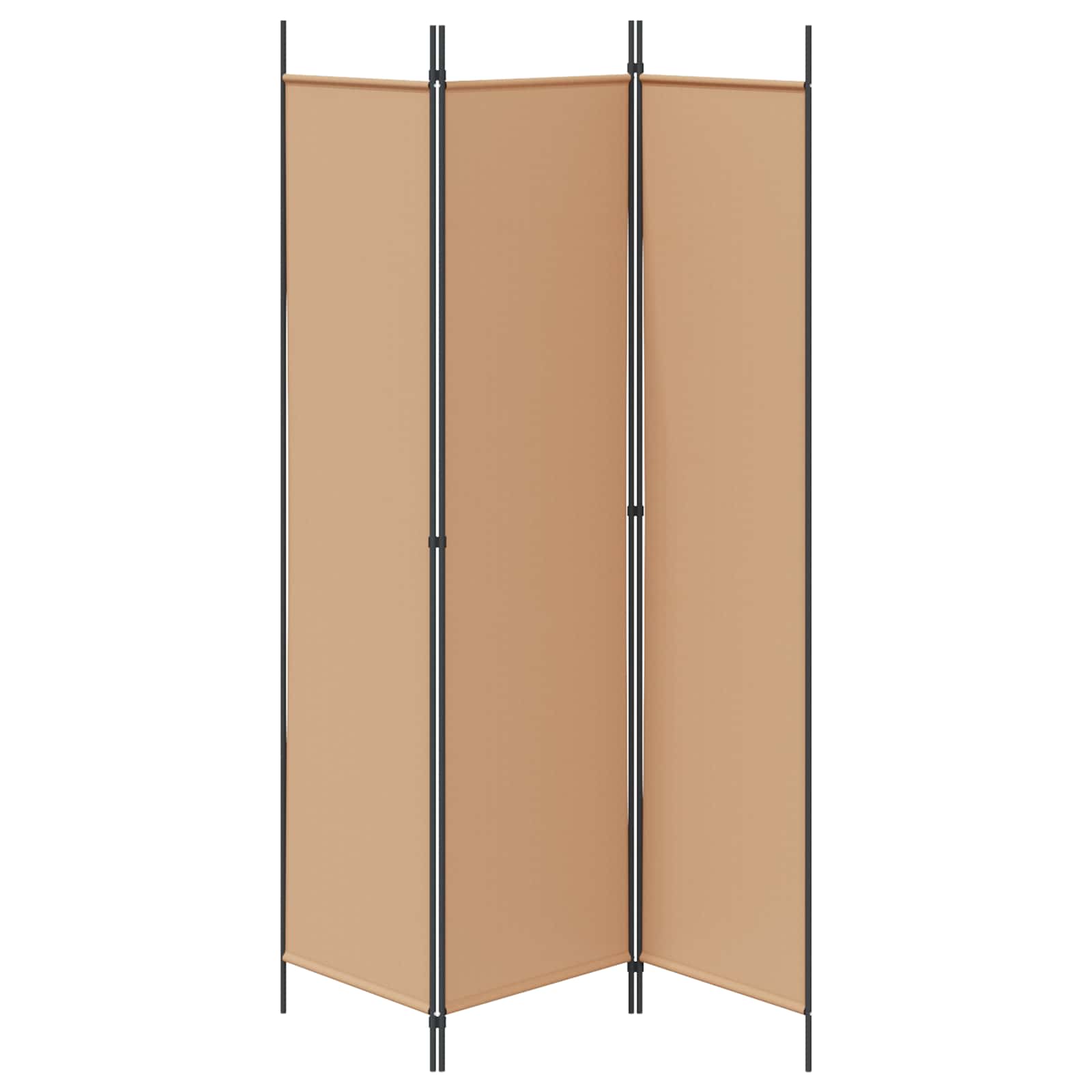3-tlg. Paravent Schwarz 150x200 cm Stoff