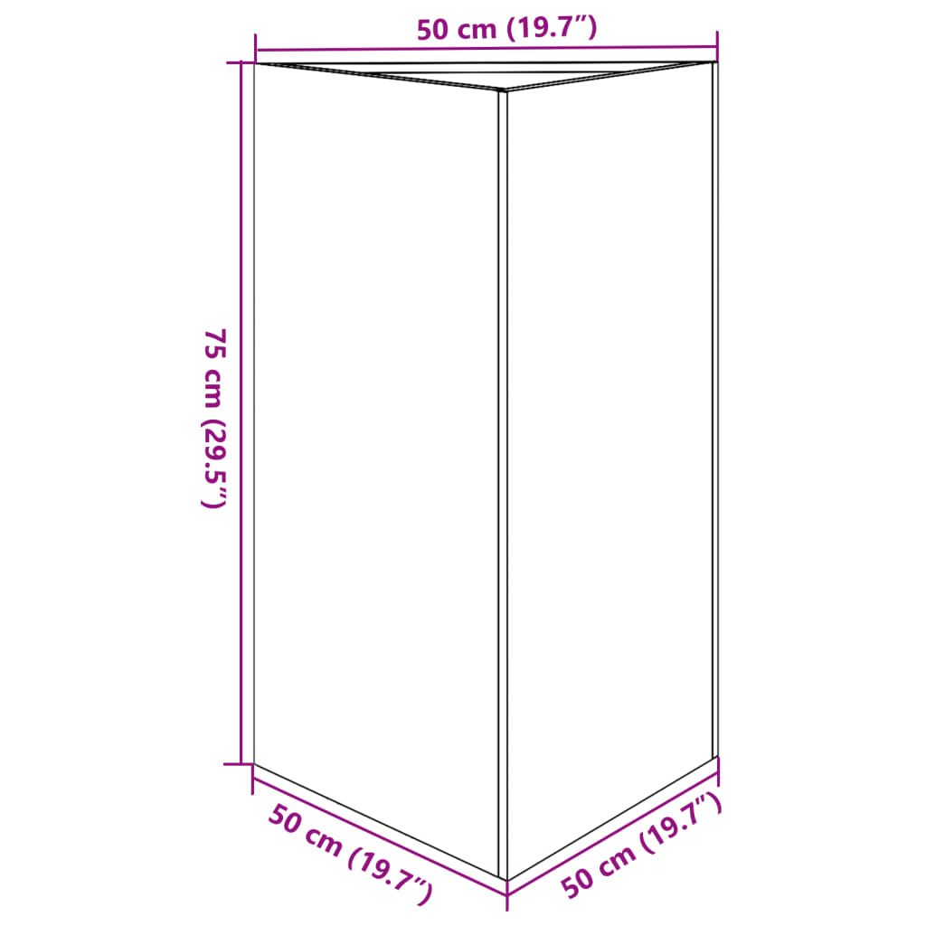 Pflanzkübel 30x26x75 cm Cortenstahl