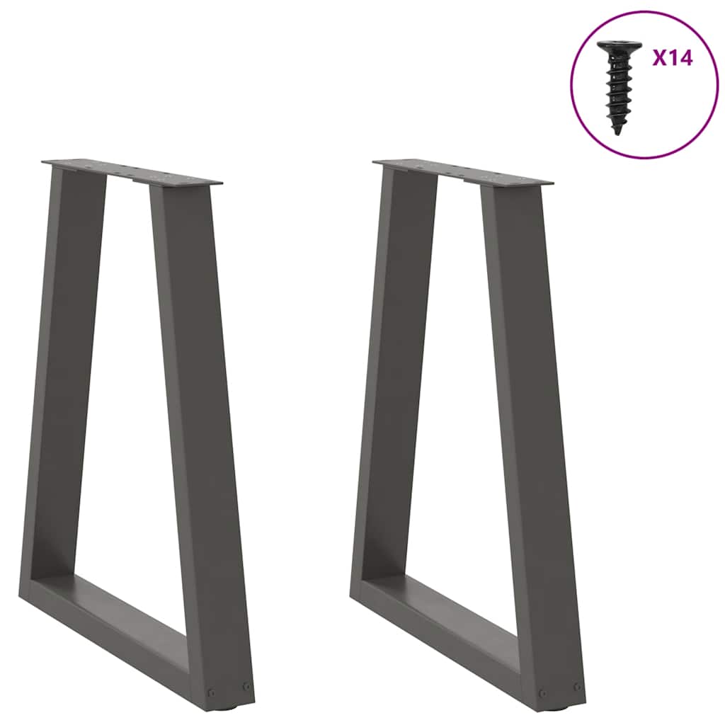 Couchtischbeine V-Form 2 Stück Schwarz 30x(30-31,3) cm Stahl