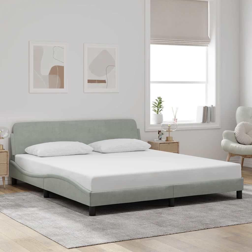 Bettgestell Dover Dunkelgrau 90x190 cm Samt