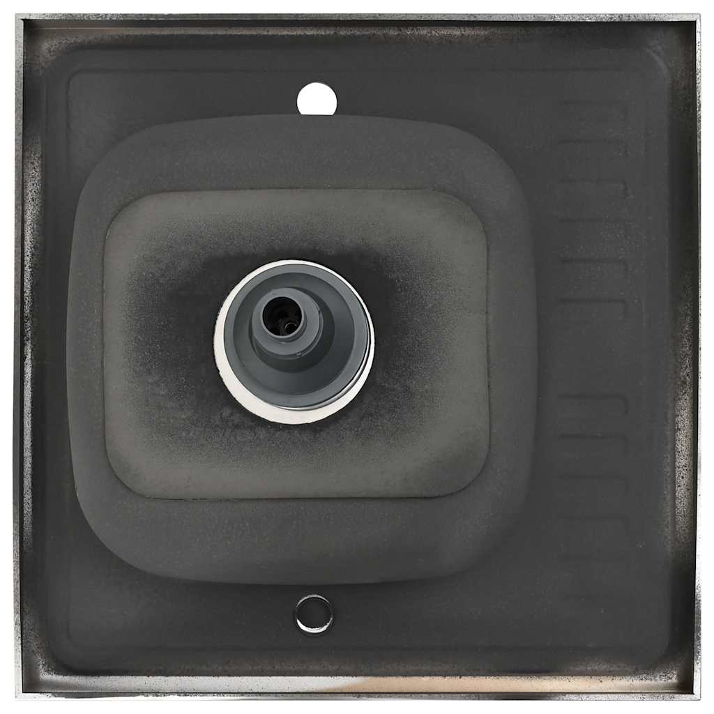 Spüle mit Abtropffläche Set Silbern 600x500x155 mm Edelstahl