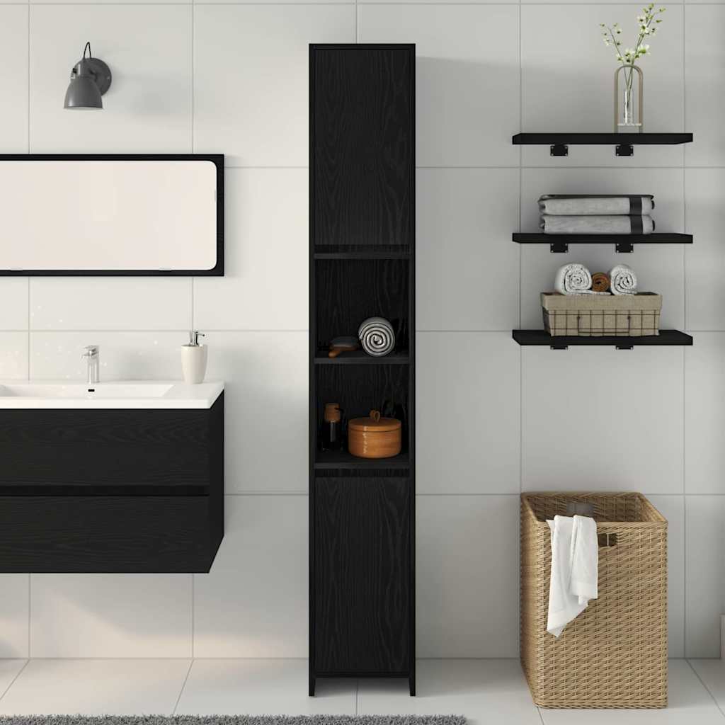 Badezimmerschrank Weiß 30x30x183,5 cm Holzwerkstoff