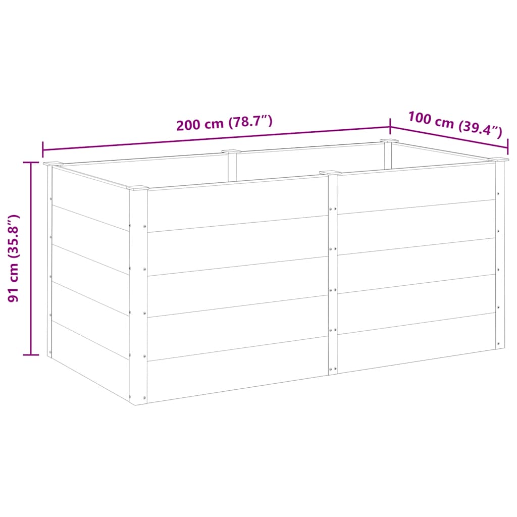 Garten-Hochbeet 200x50x54 cm WPC Grau