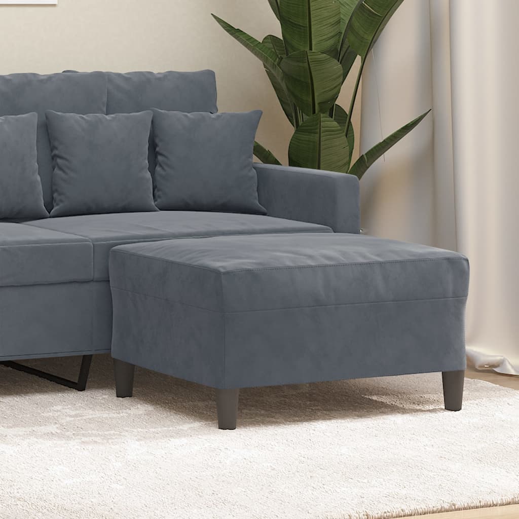 Fußhocker Hellgrau 60x50x41 cm Samt