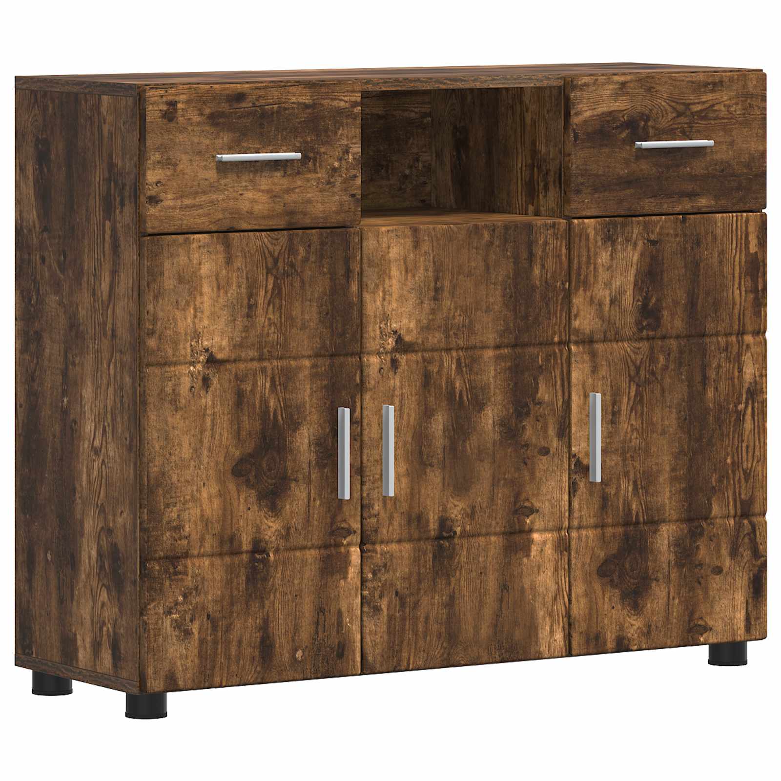 Highboard mit Regal FLORIN Weiß 60 x 35 x 182 cm Holzwerkstoff