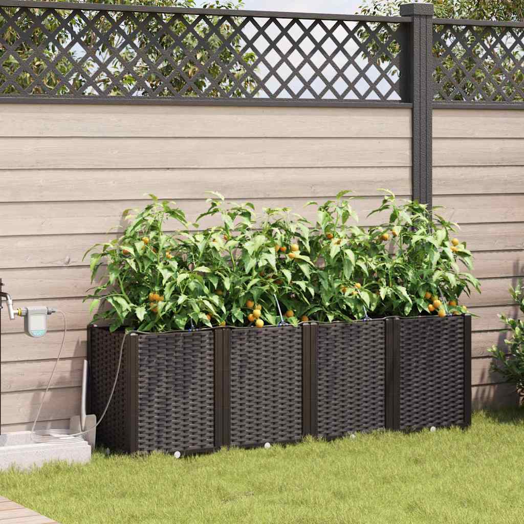 Garten-Pflanzgefäß 4 Stk. Braun 160 x 40 x 22 cm PP