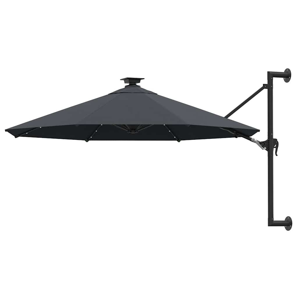 Sonnenschirm zur Wandmontage mit LEDs 300 cm Grün