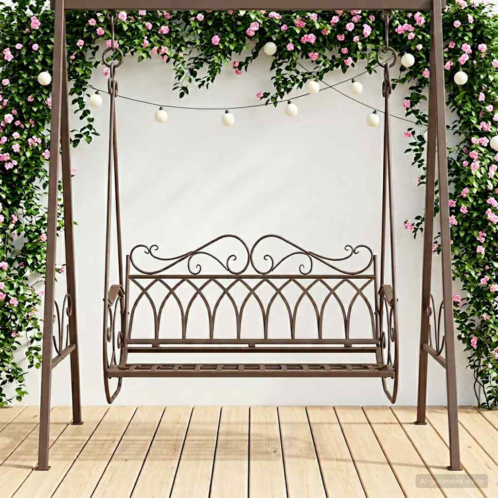 Schaukelbank Stahl 71 x 75 x 59 cm Antik Weiß