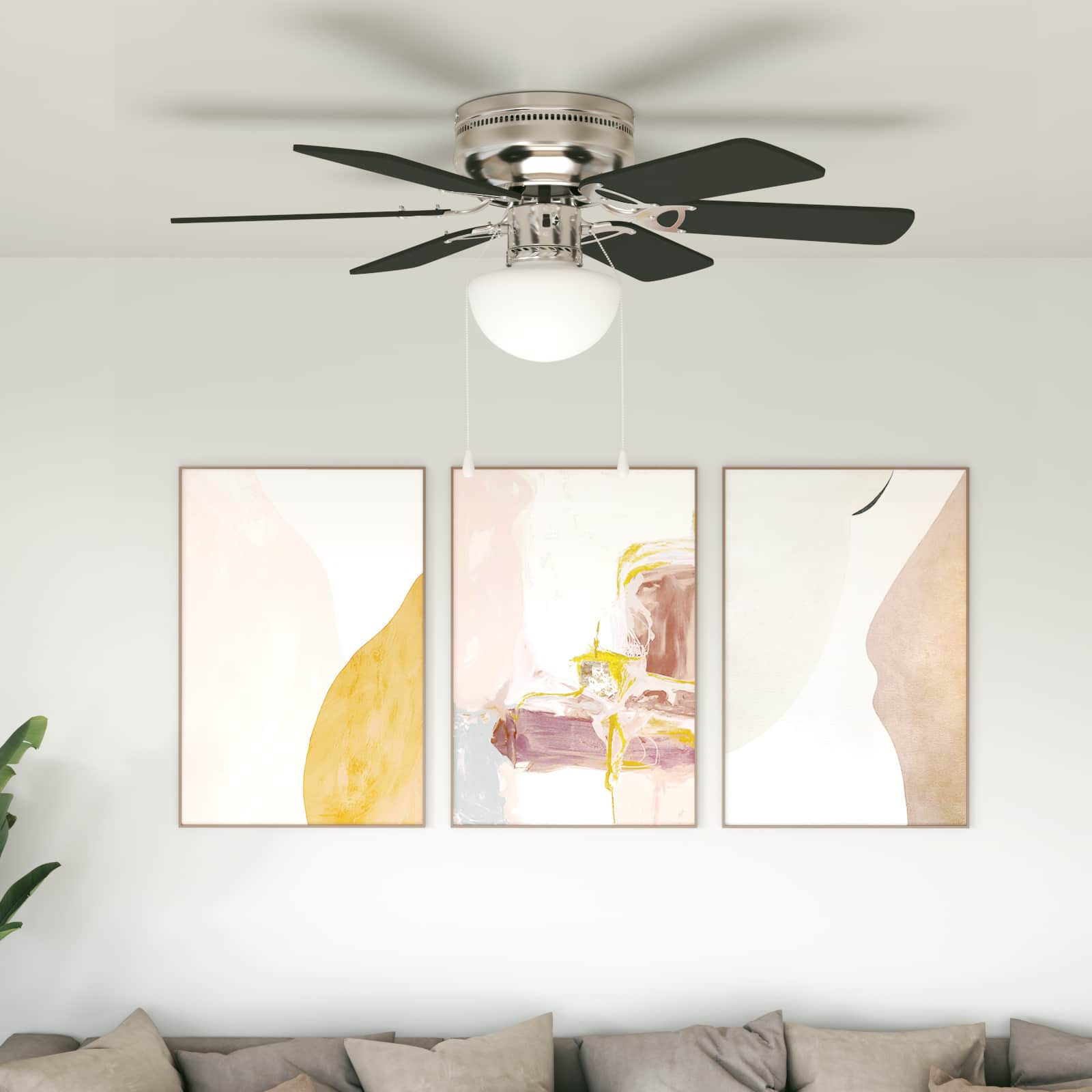 Deckenventilator mit Licht und Fernbedienung Ø 130 cm Weiß