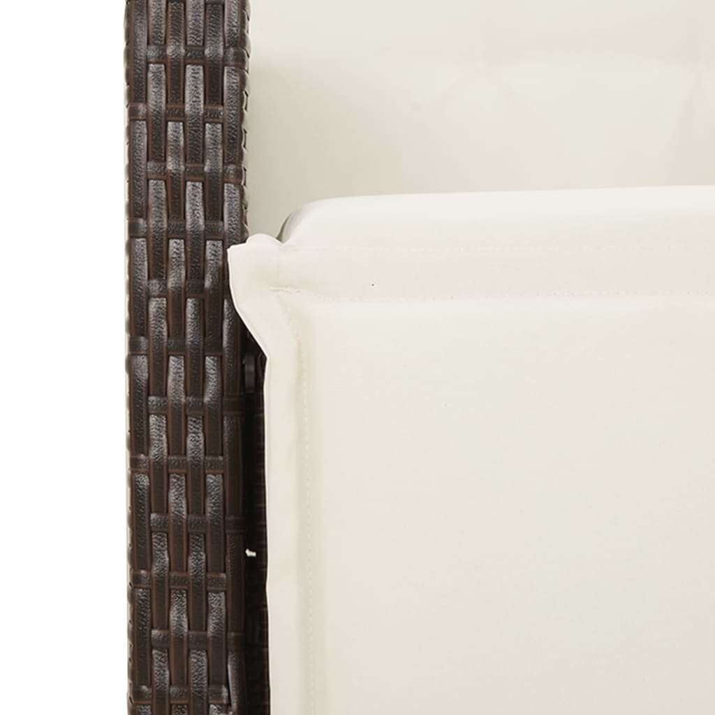 Gartensessel Verstellbar mit Kissen Schwarz Poly Rattan