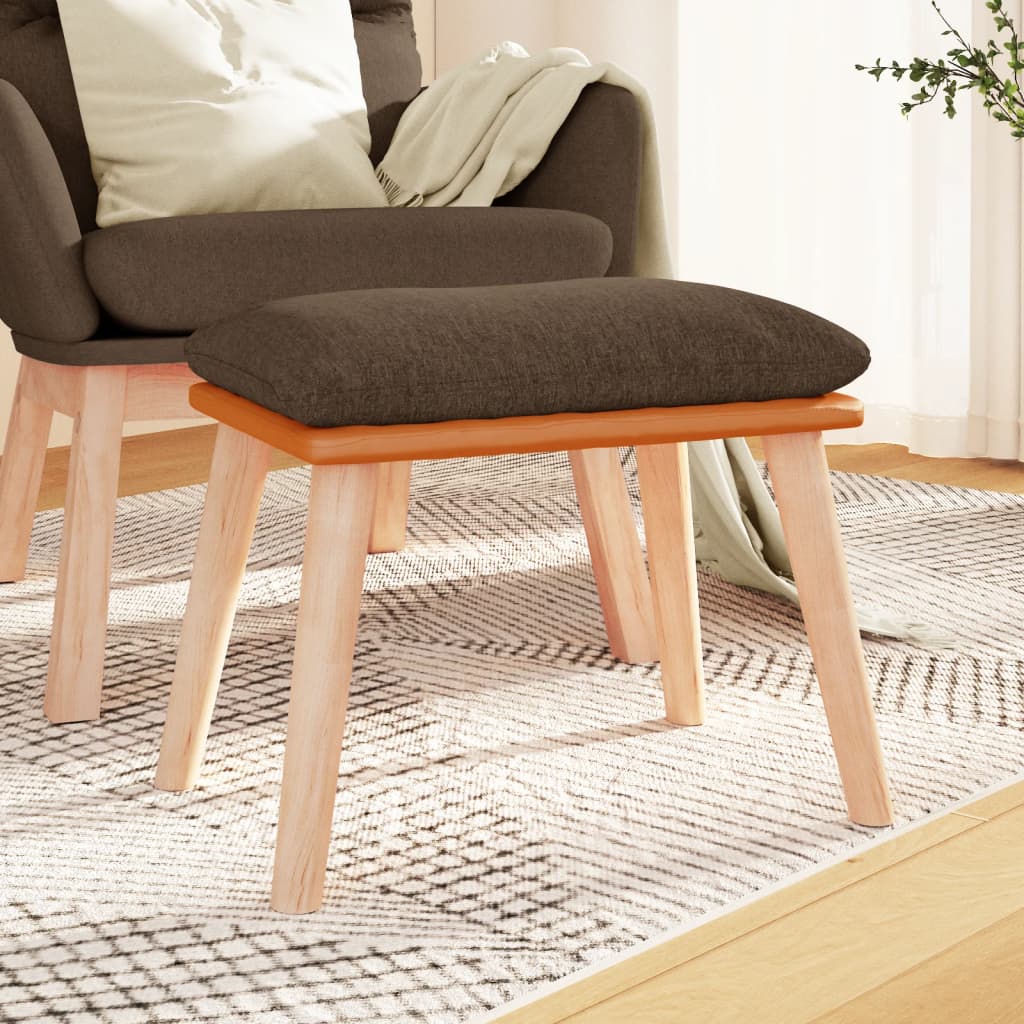 Fußhocker Hellgrau 45x29,5x35 cm Stoff und Kunstleder