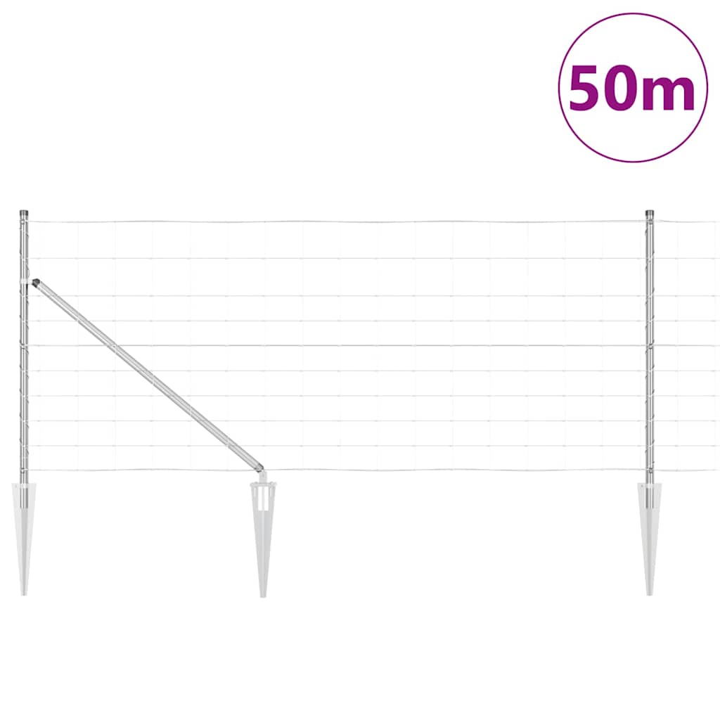 Ground Fix Geschweißter Drahtzaun 25 x 0,8 m Silber Netz