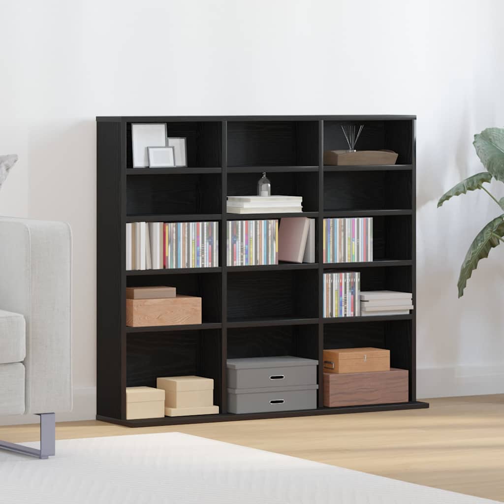CD Regal Schwarz Eichen-Optik 101 x 23 x 177,5 cm Holzwerkstoff
