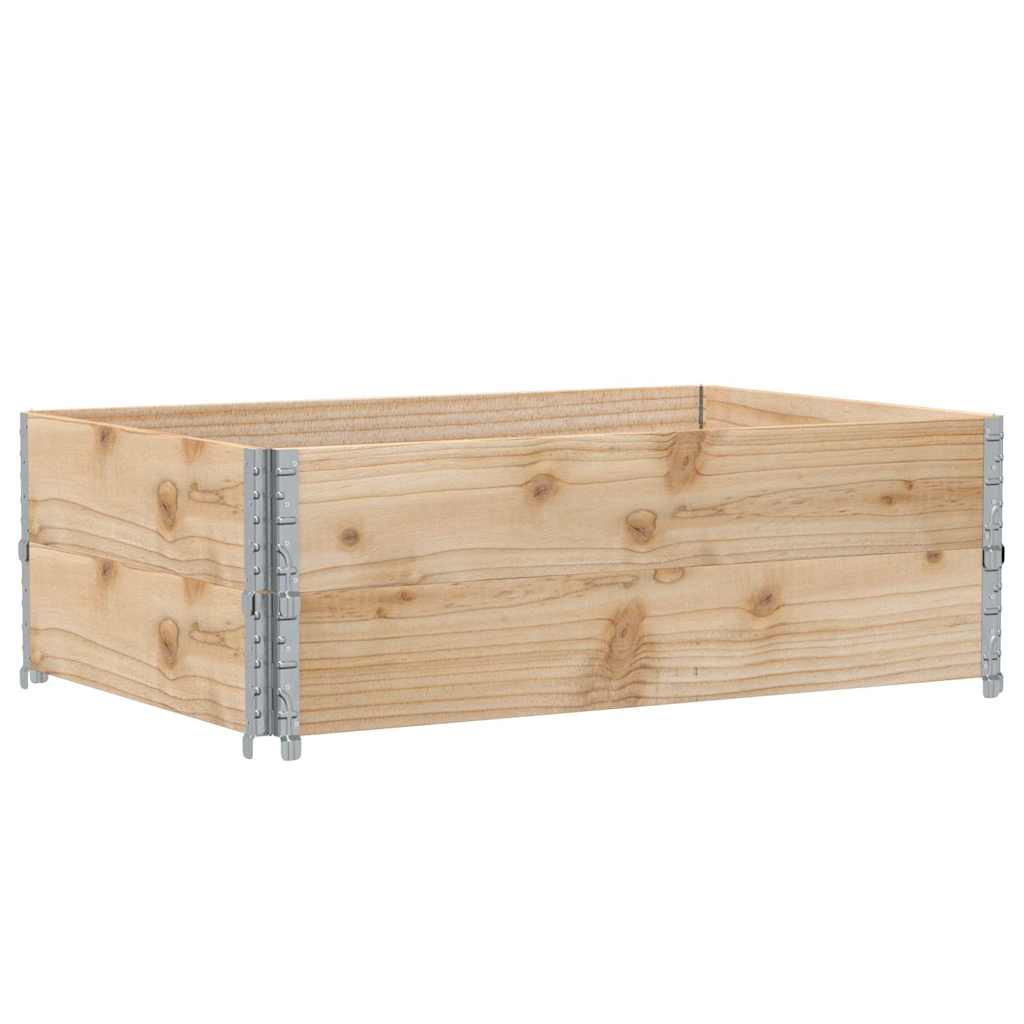 Paletten-Aufsatzrahmen Schwarz 80x60 cm Massivholz Kiefer