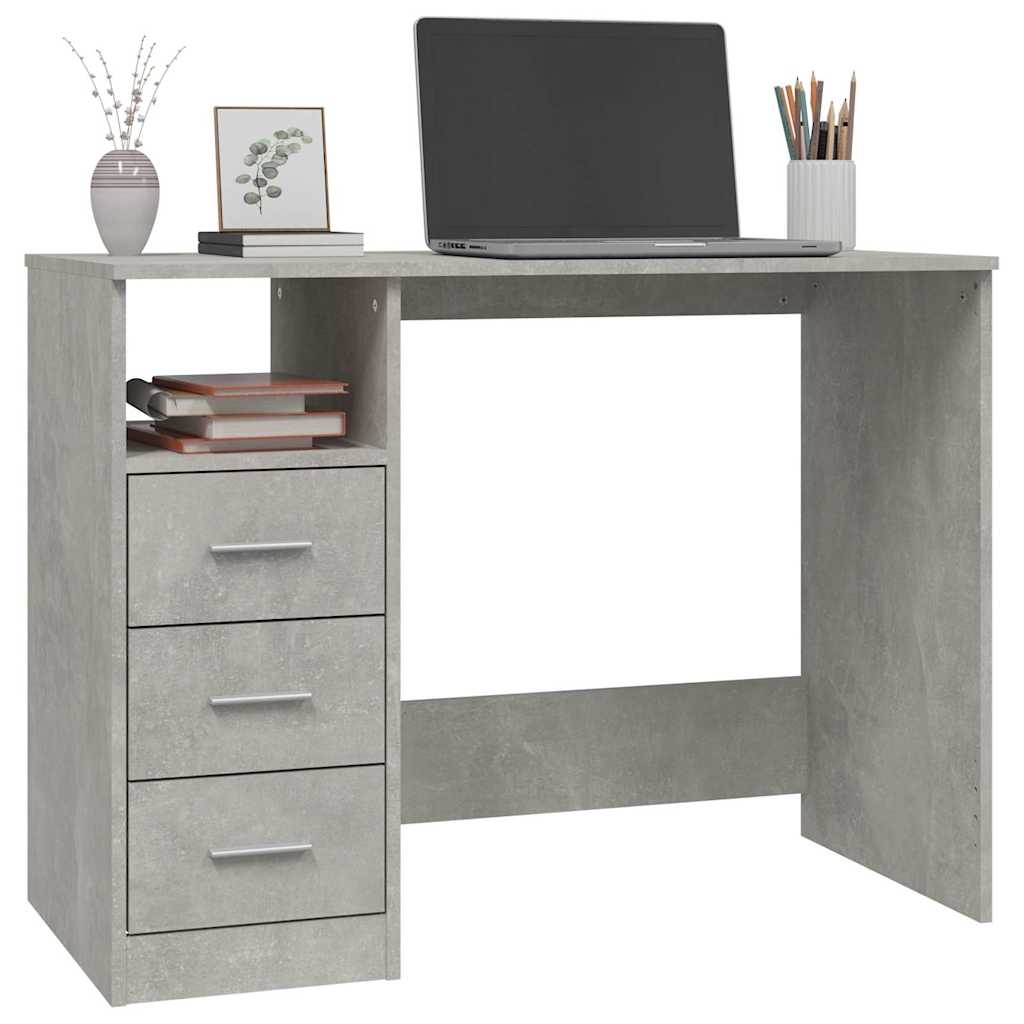 Schreibtisch mit Schubladen Weiß 102x50x76 cm Holzwerkstoff