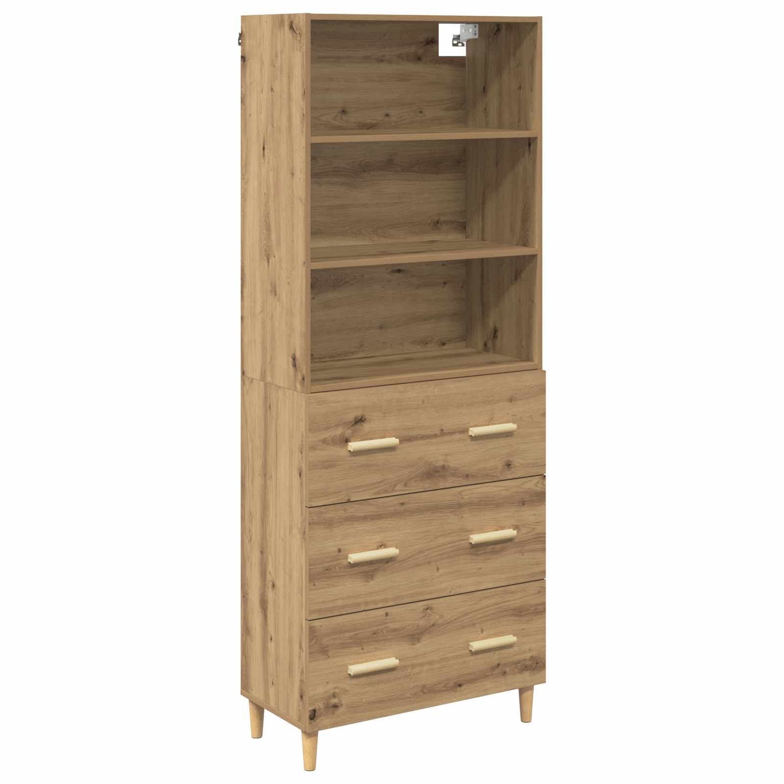 Highboard Altholz 69,5 x 32,5 x 180 cm Holzwerkstoff