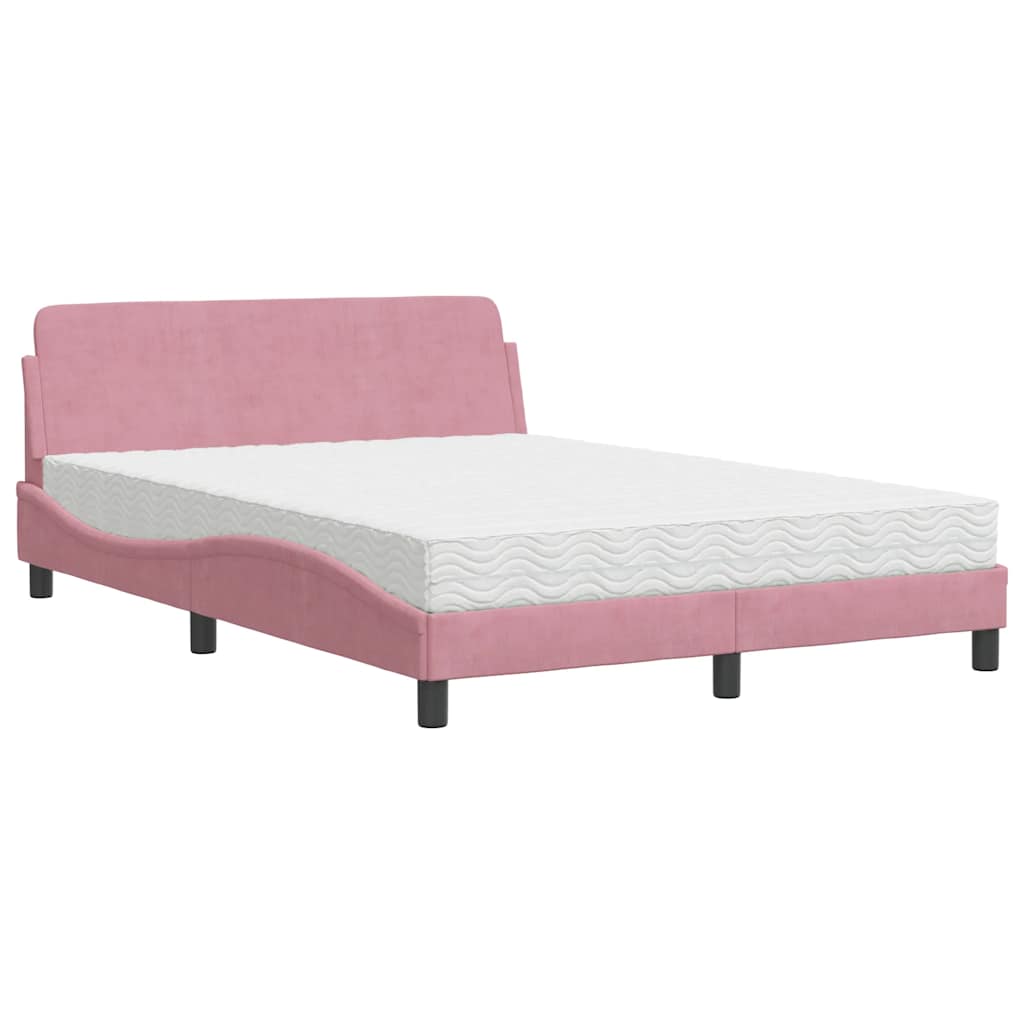 Bett mit Matratze "Dover" Hellgrau 80x200 cm Samt