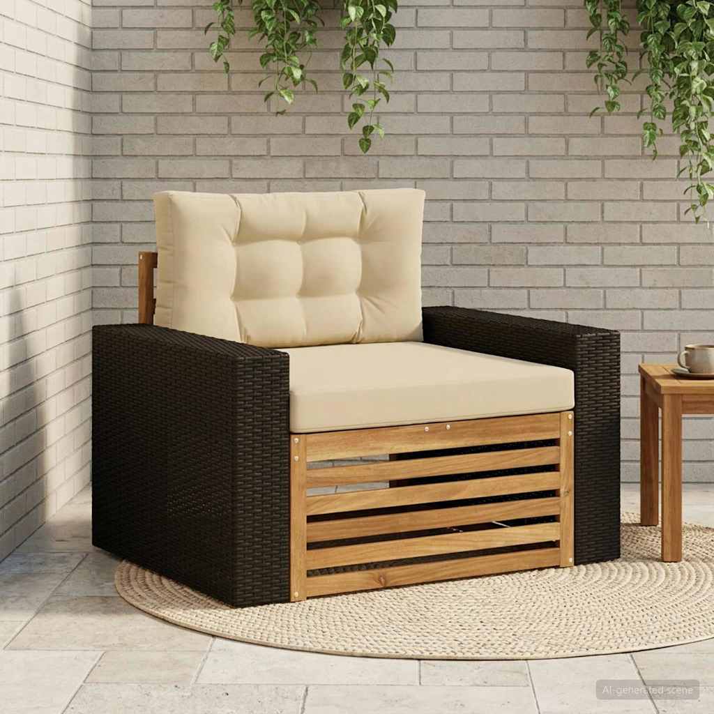 2 Stück Outdoor-Sofa Natur