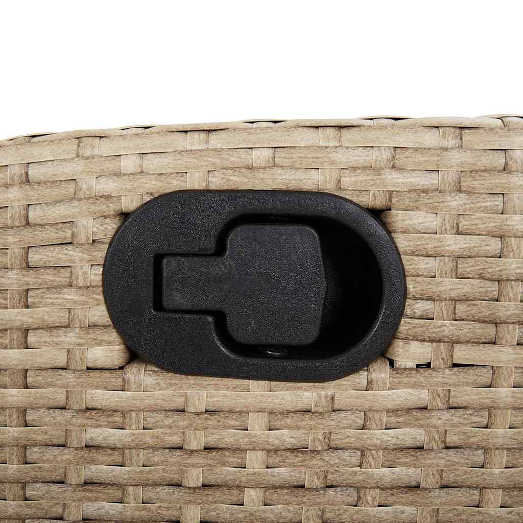 Gartenbank Verstellbar mit Kissen Schwarz Poly Rattan