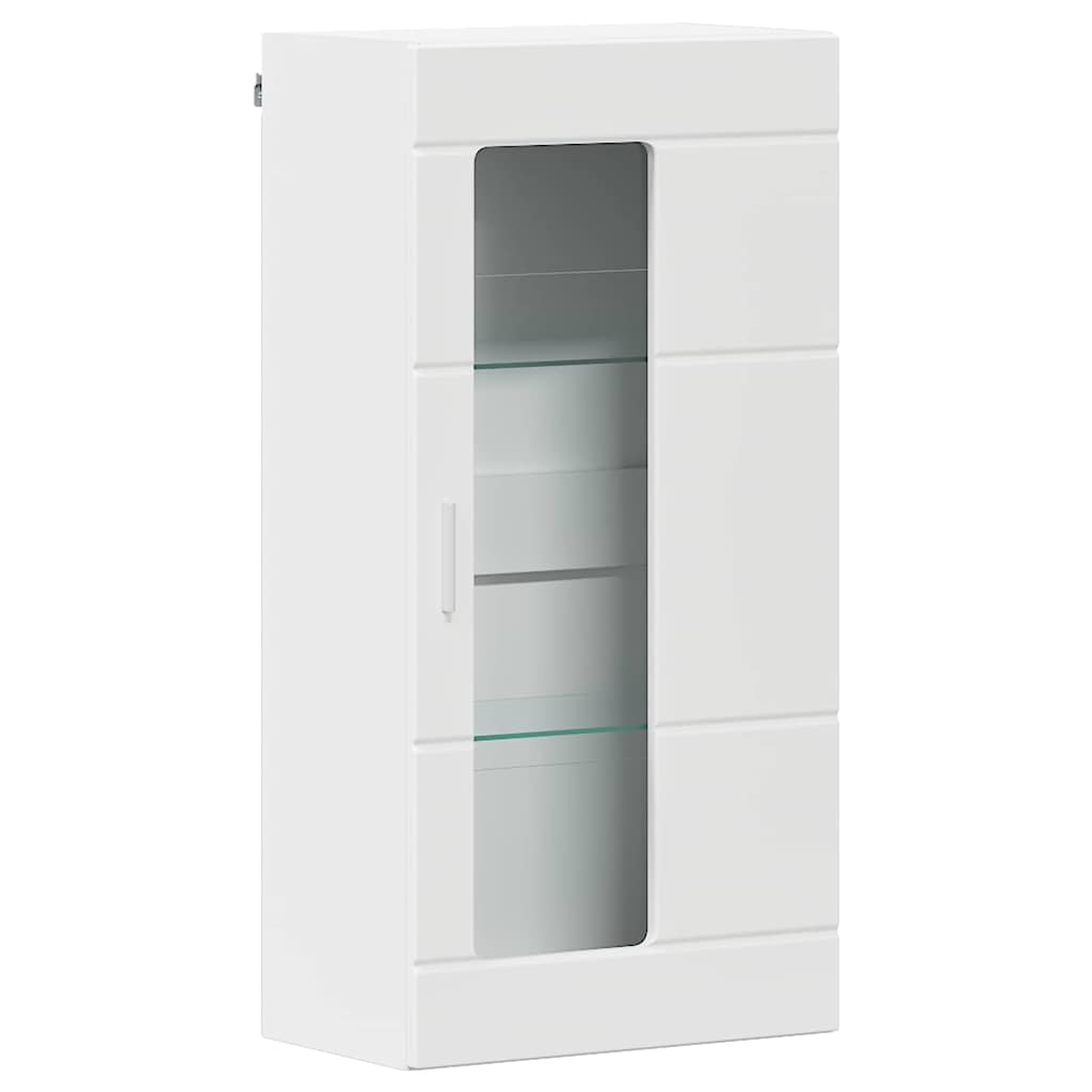 Highboard mit Regal FLORIN Weiß 60 x 35 x 182 cm Holzwerkstoff