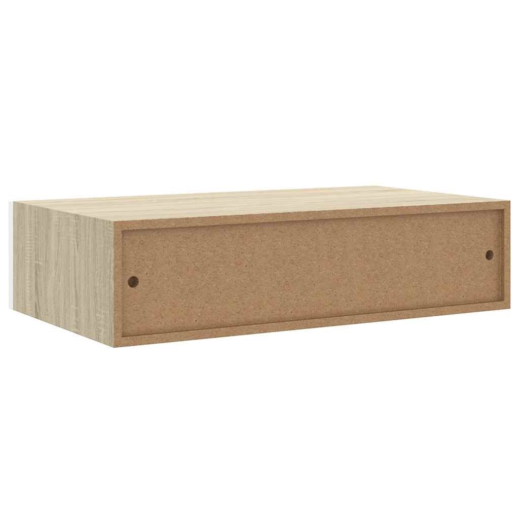 Wandregal mit Schublade Weiß 40x23,5x10 cm MDF